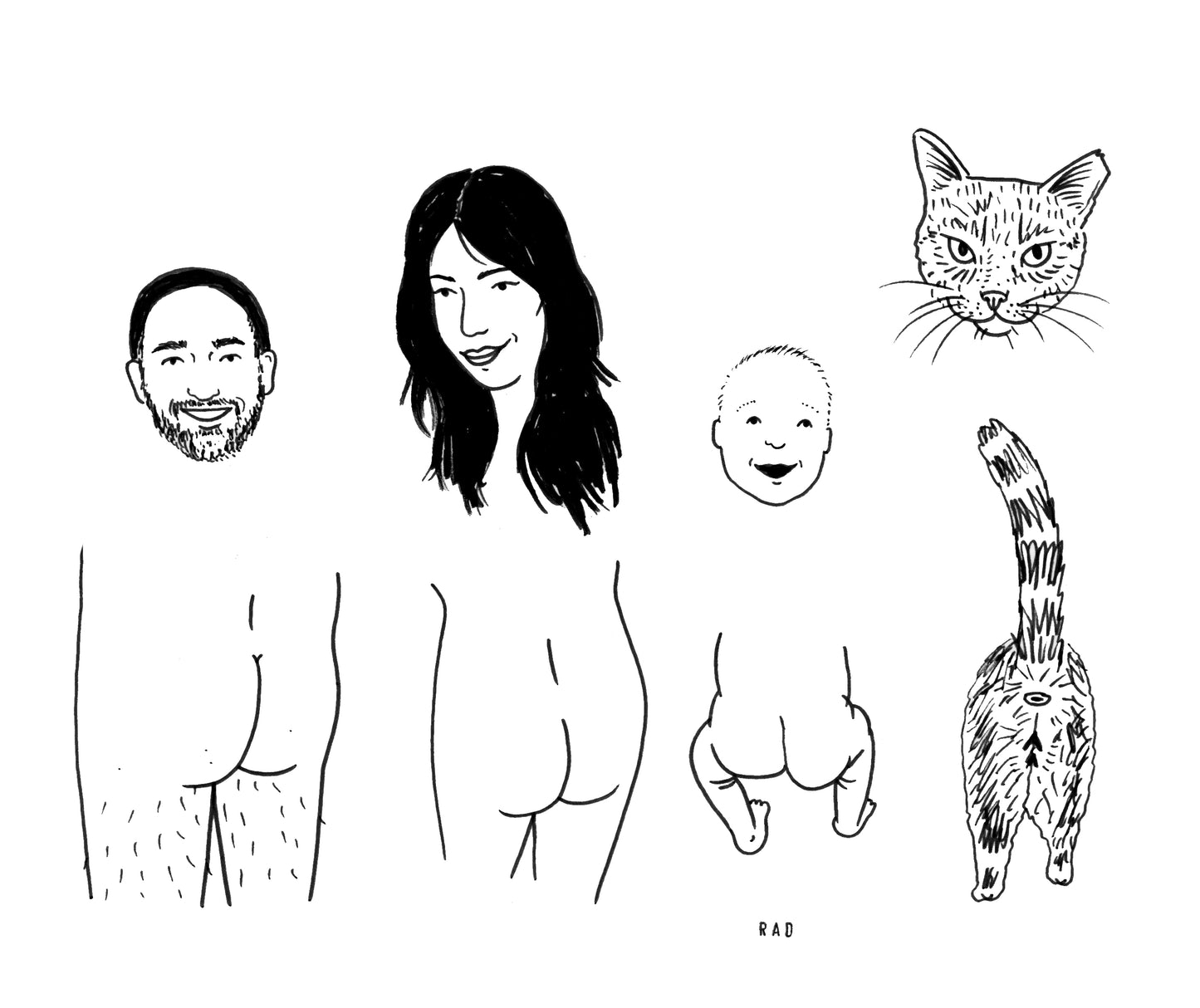 Custom Faces + Booties Portrait (People and/or Pets)