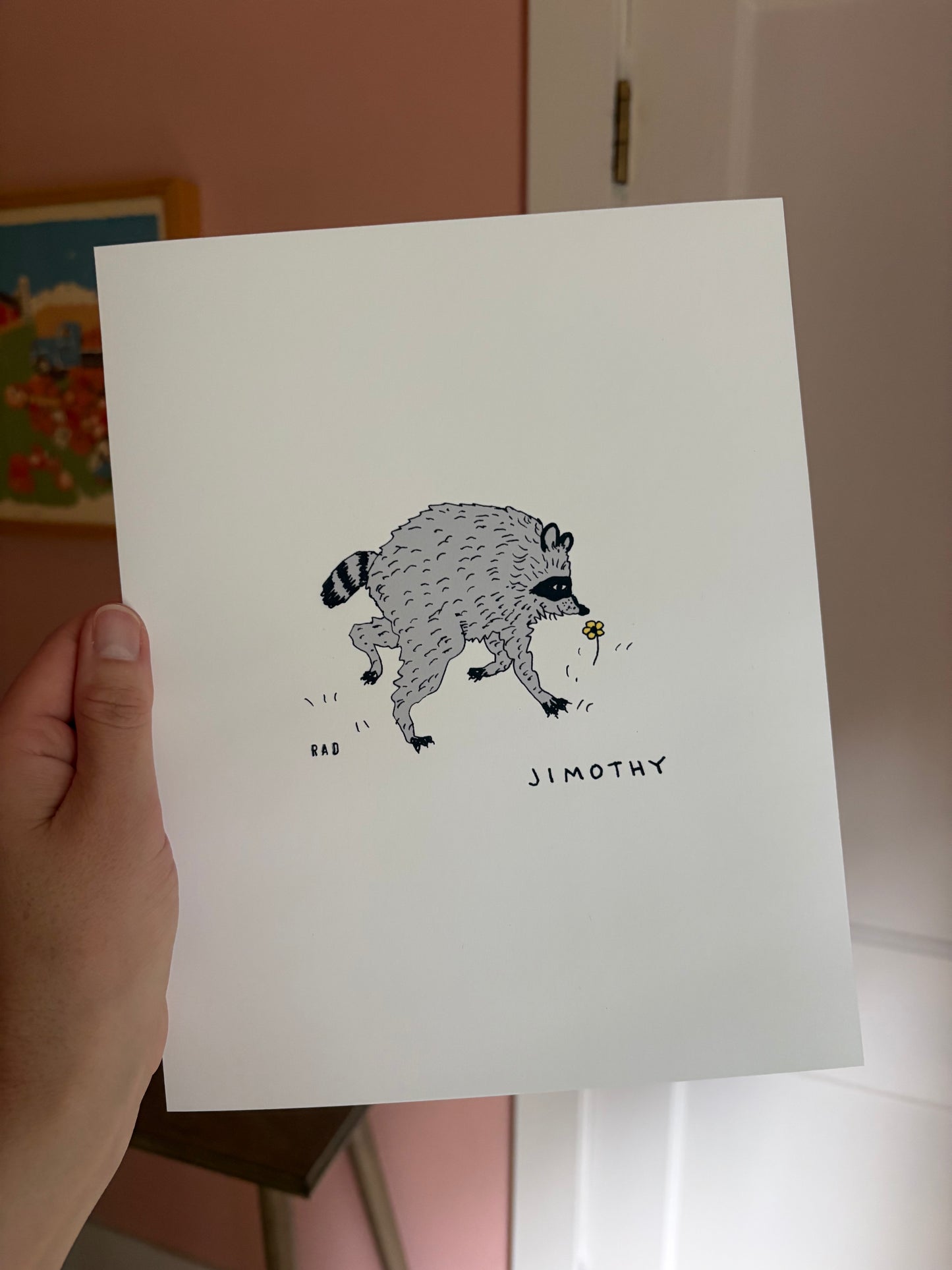 Jimothy the Raccoon Color Print 8"x10"