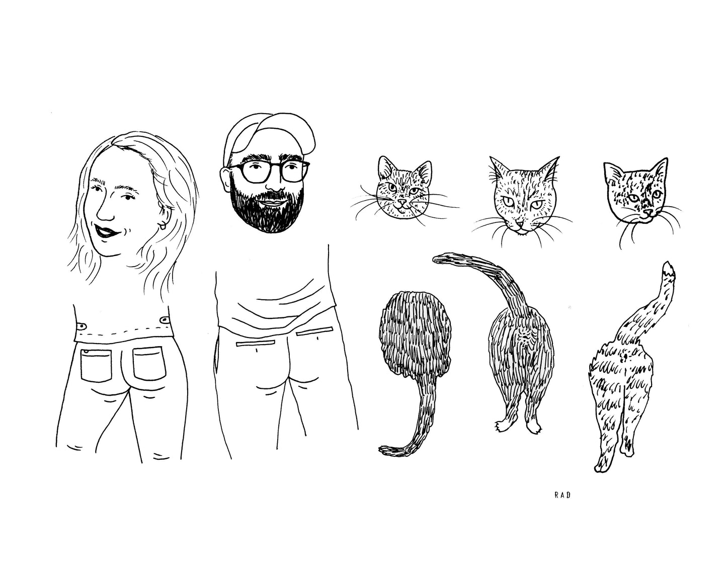 Custom Faces + Booties Portrait (People and/or Pets)