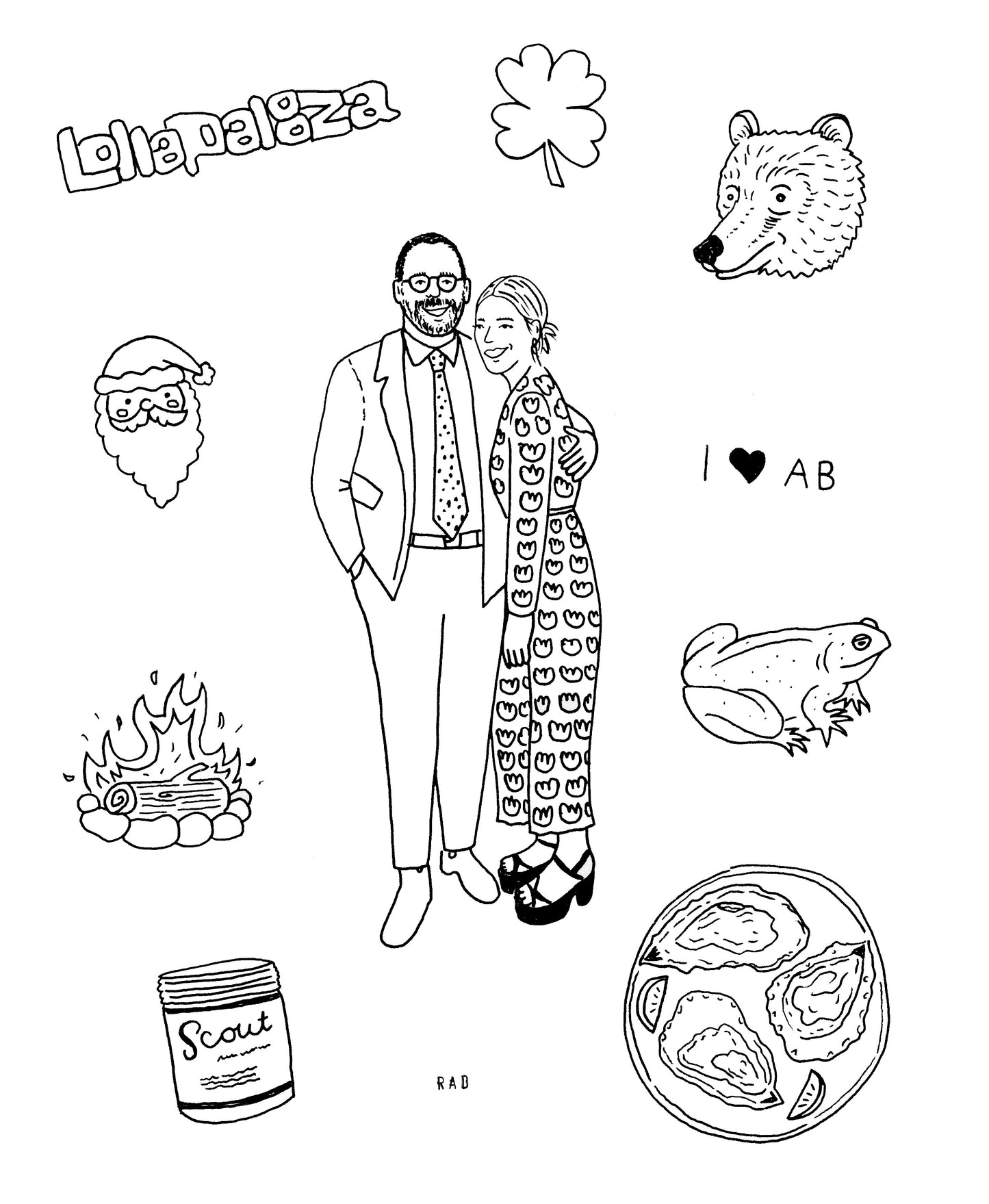 Custom Couple Montage Portrait
