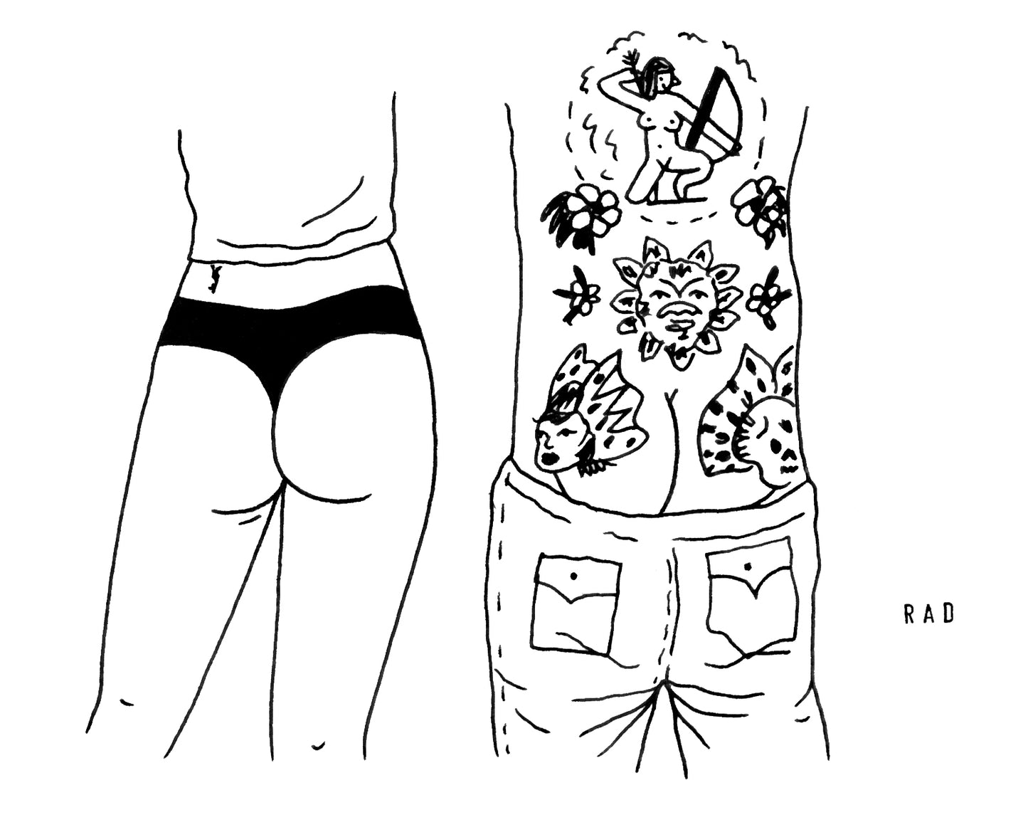Double Custom Booty Portrait (People and/or Pets)
