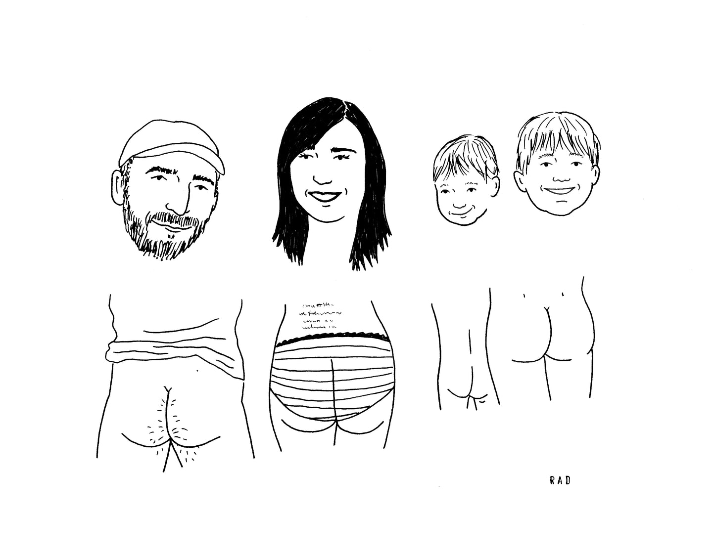 Custom Faces + Booties Portrait (People and/or Pets)
