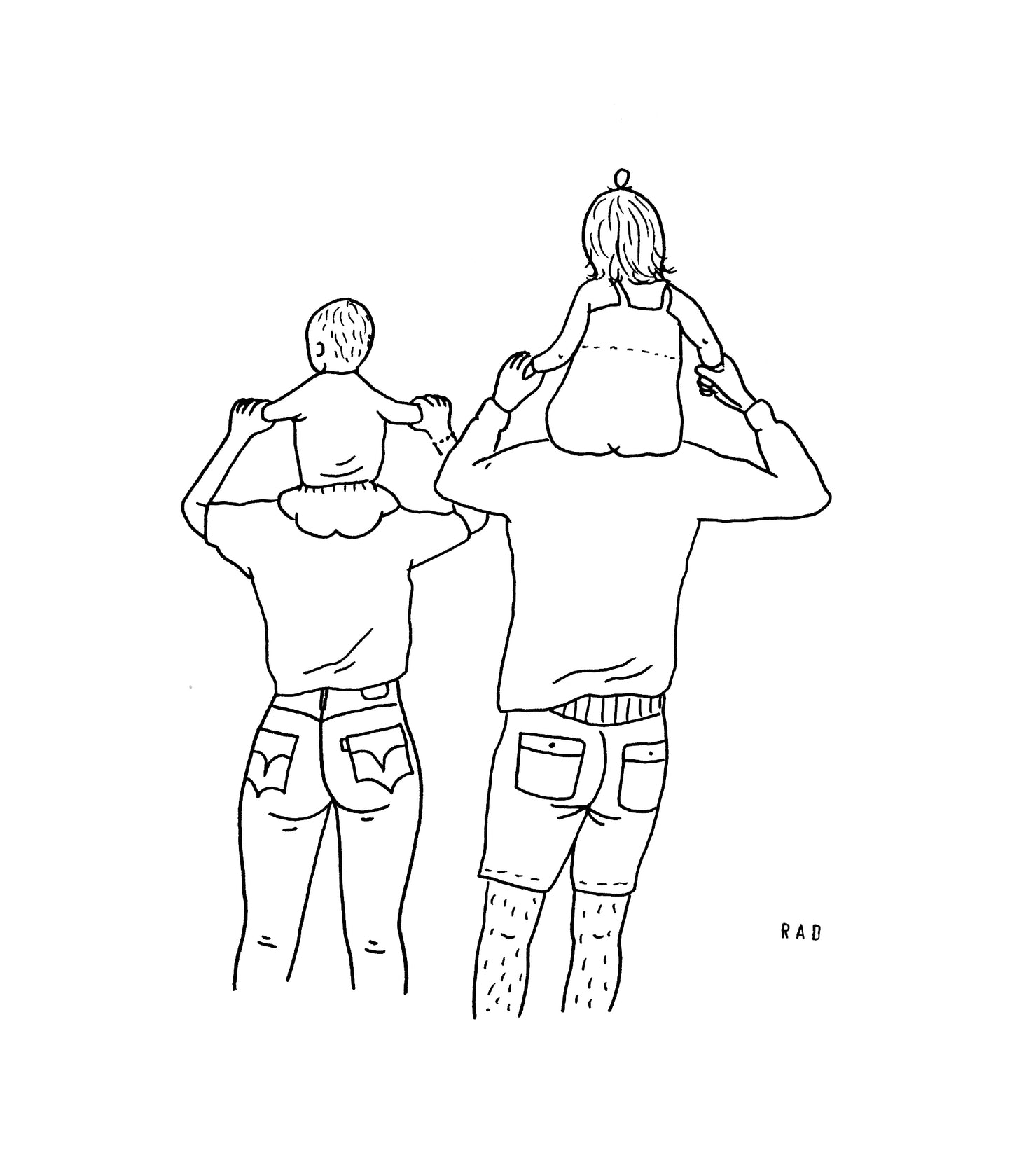 Four Custom Booty Portrait (People and/or Pets)