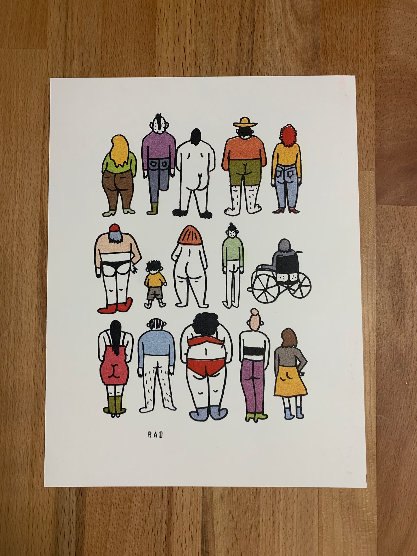 Booty Rows Color Riso Print 8"x10"