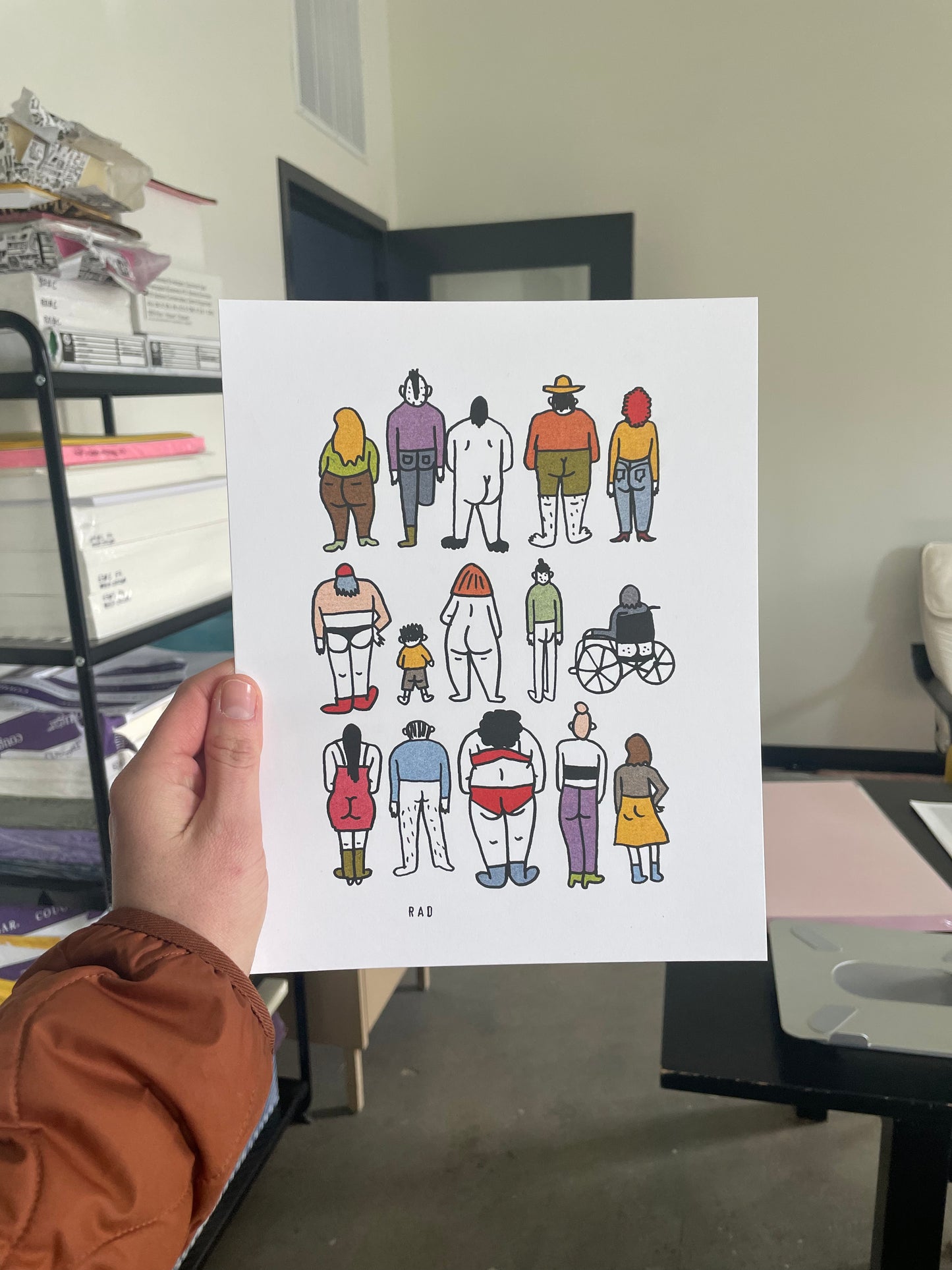 Booty Rows Color Riso Print 8"x10"