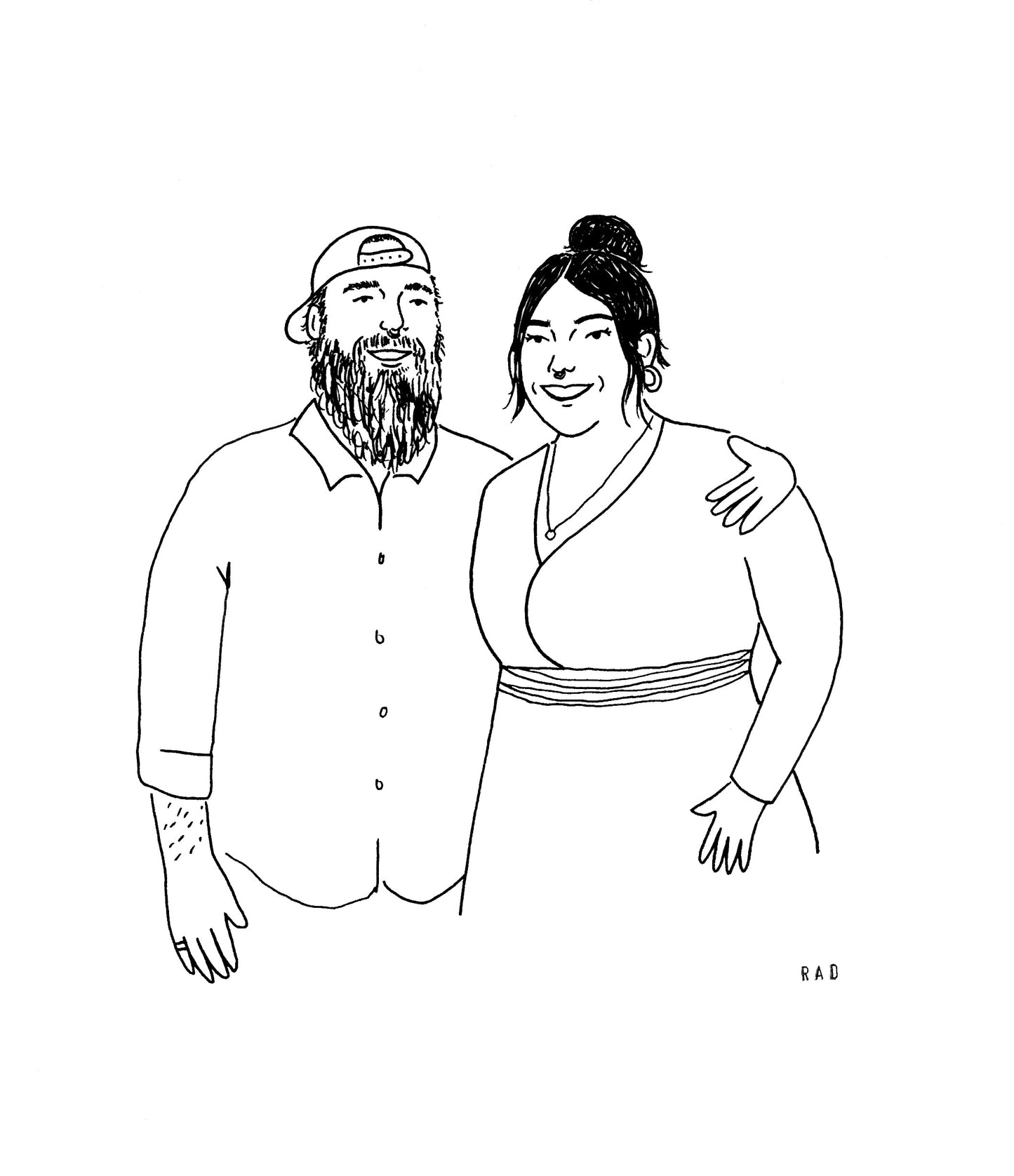 Custom Couple Portrait (2 people or individuals)