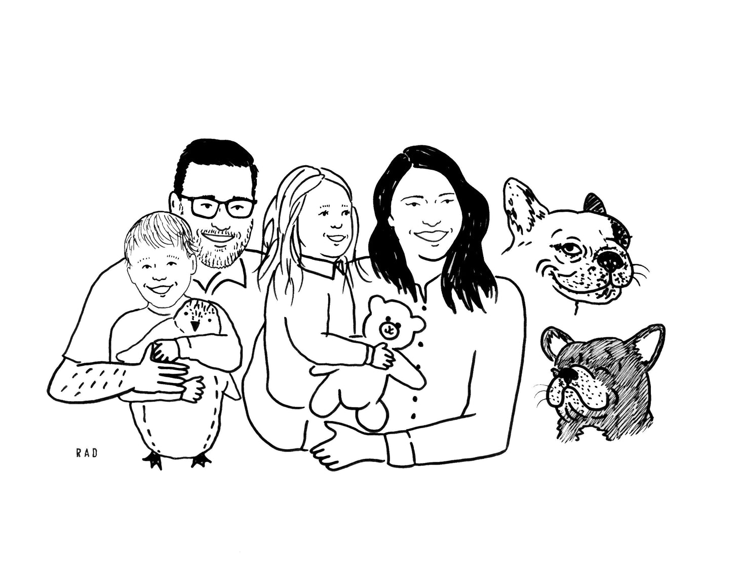 Custom Large Family Portrait (6+ individuals including pets)