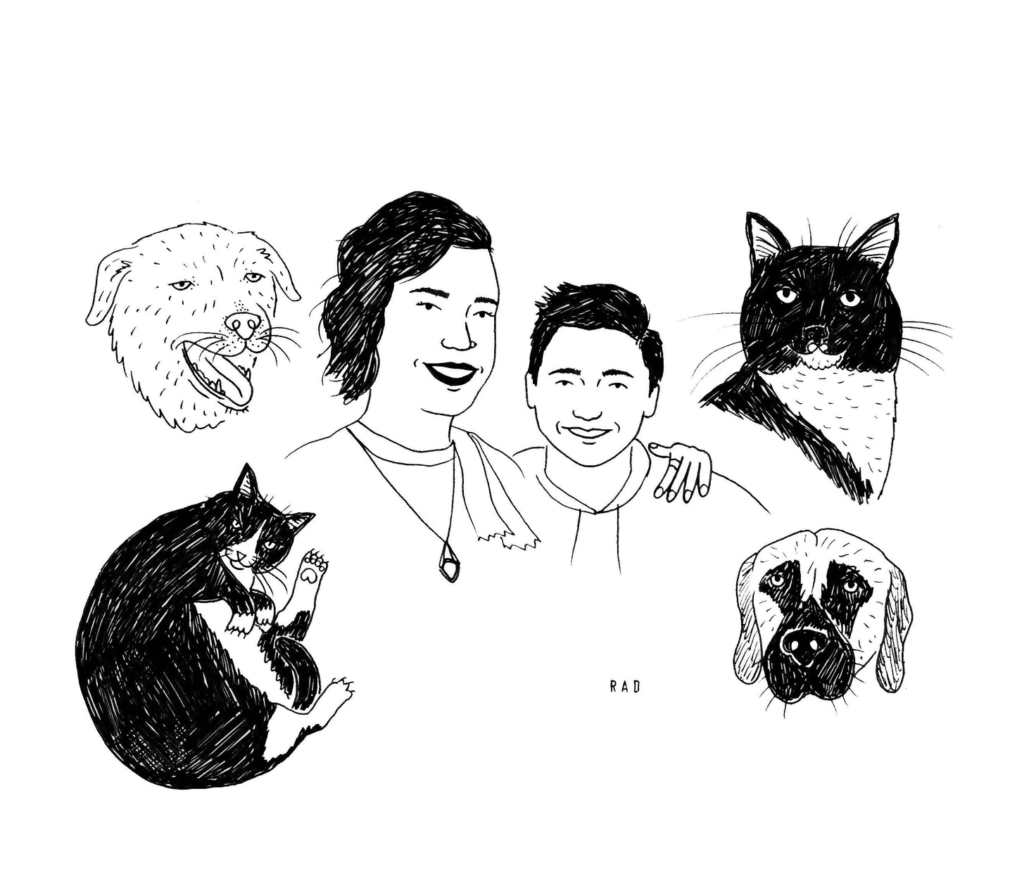 Custom Large Family Portrait (6+ individuals including pets)