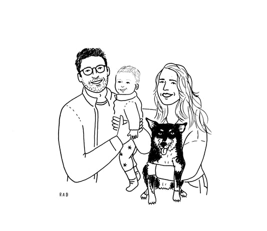 Custom Family Portrait (up to 5 individuals including pets)