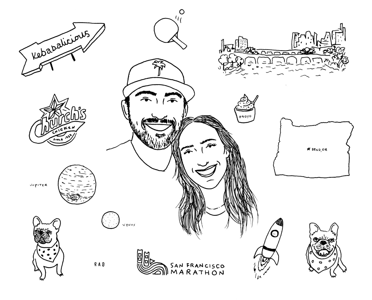 Custom Couple Montage Portrait