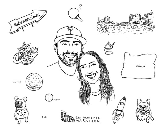 Custom Couple Montage Portrait