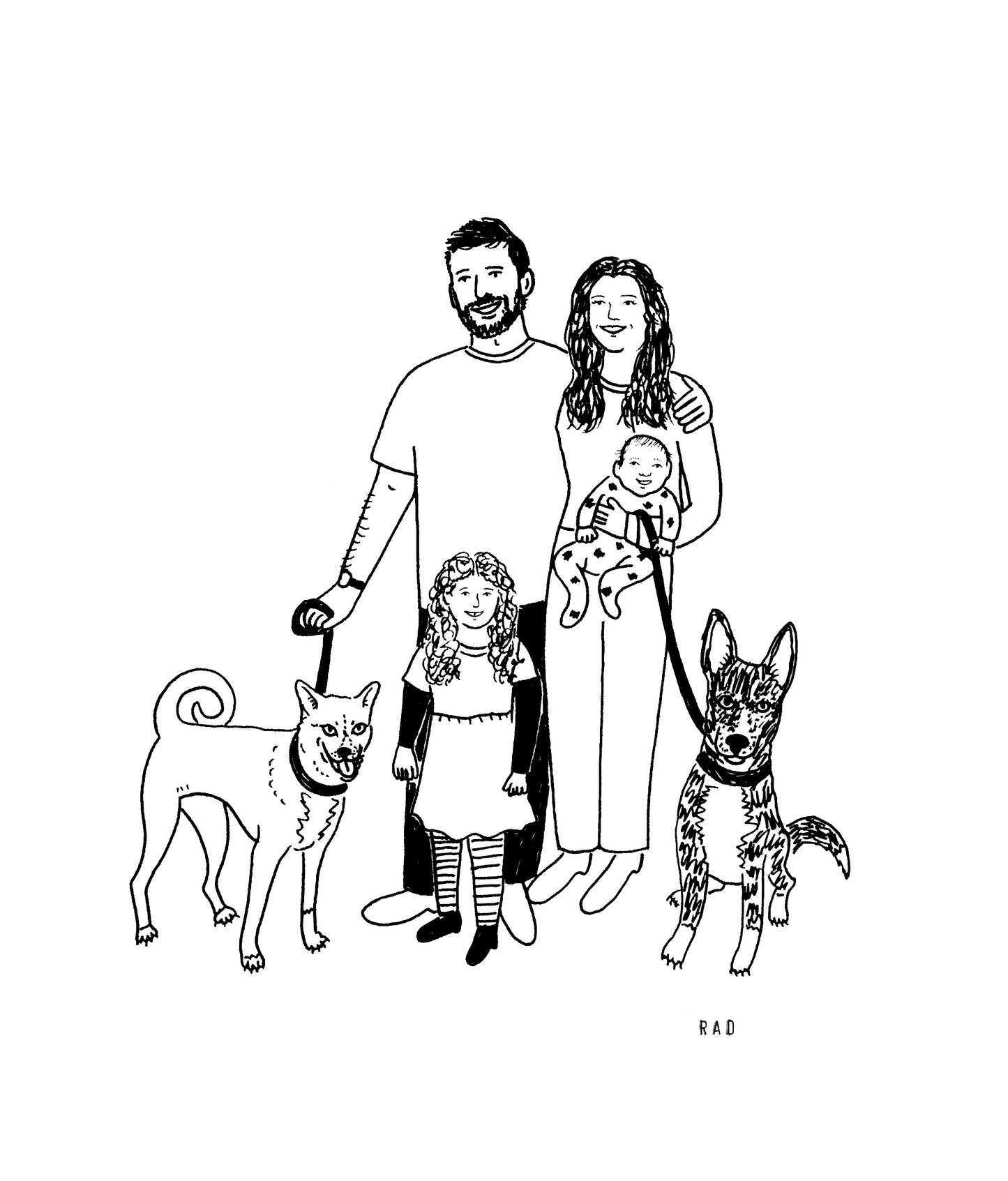Custom Family Portrait (up to 5 individuals including pets)