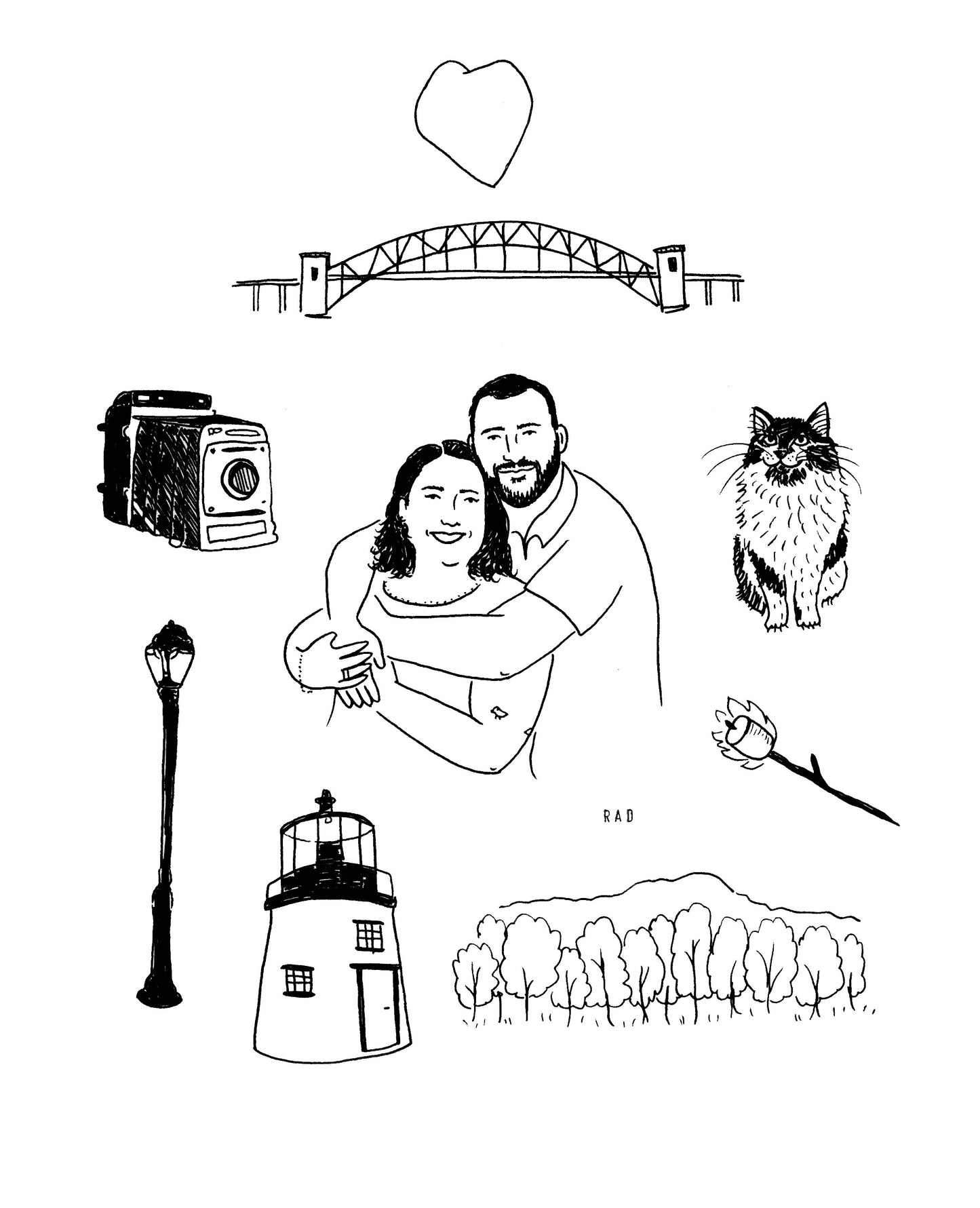 Custom Couple Montage Portrait