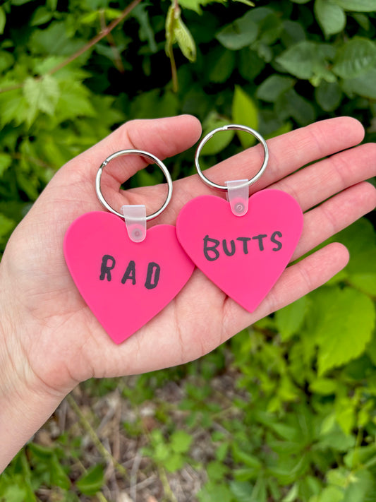 I Heart Butts Keychain