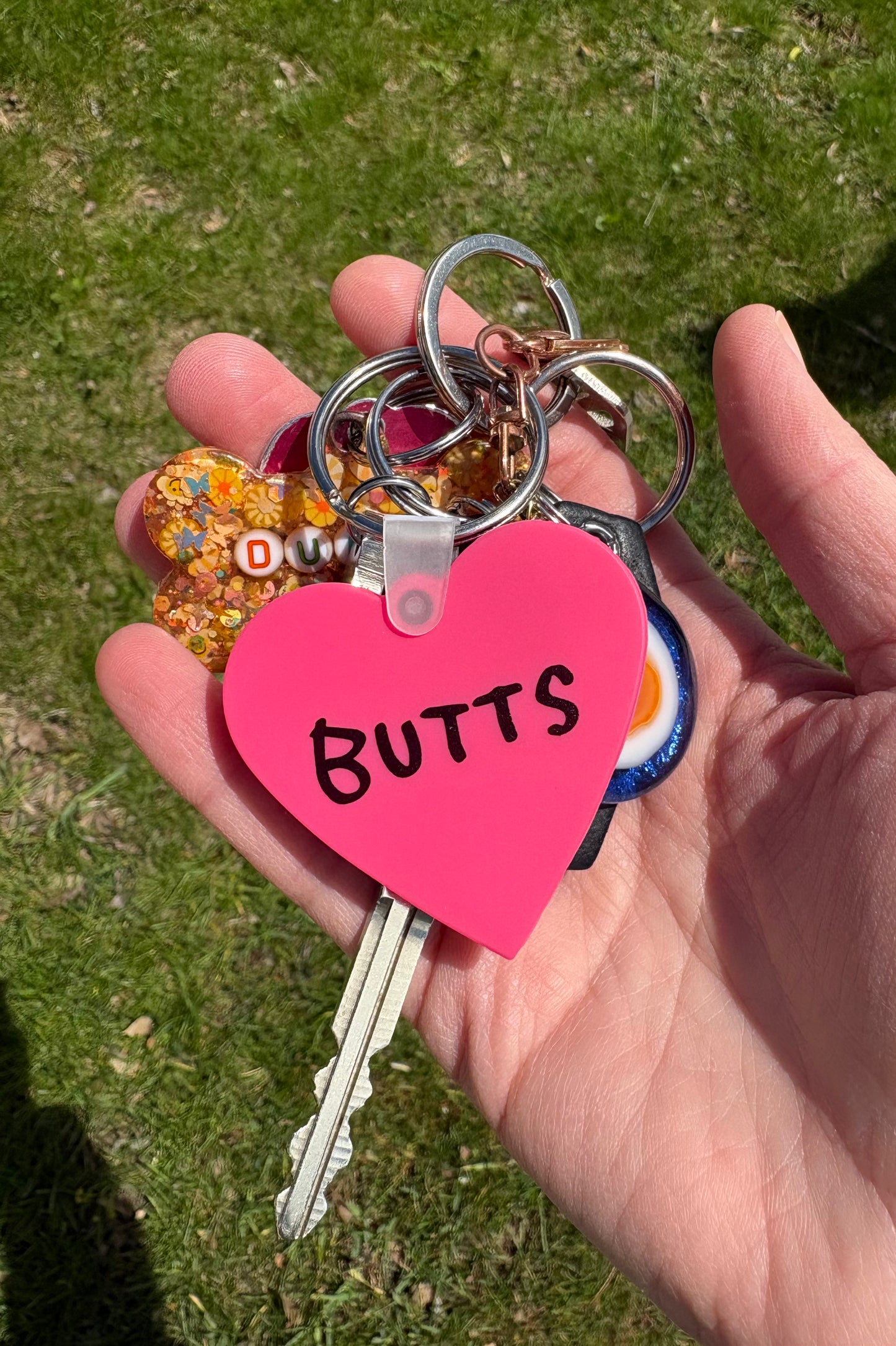 I Heart Butts Keychain