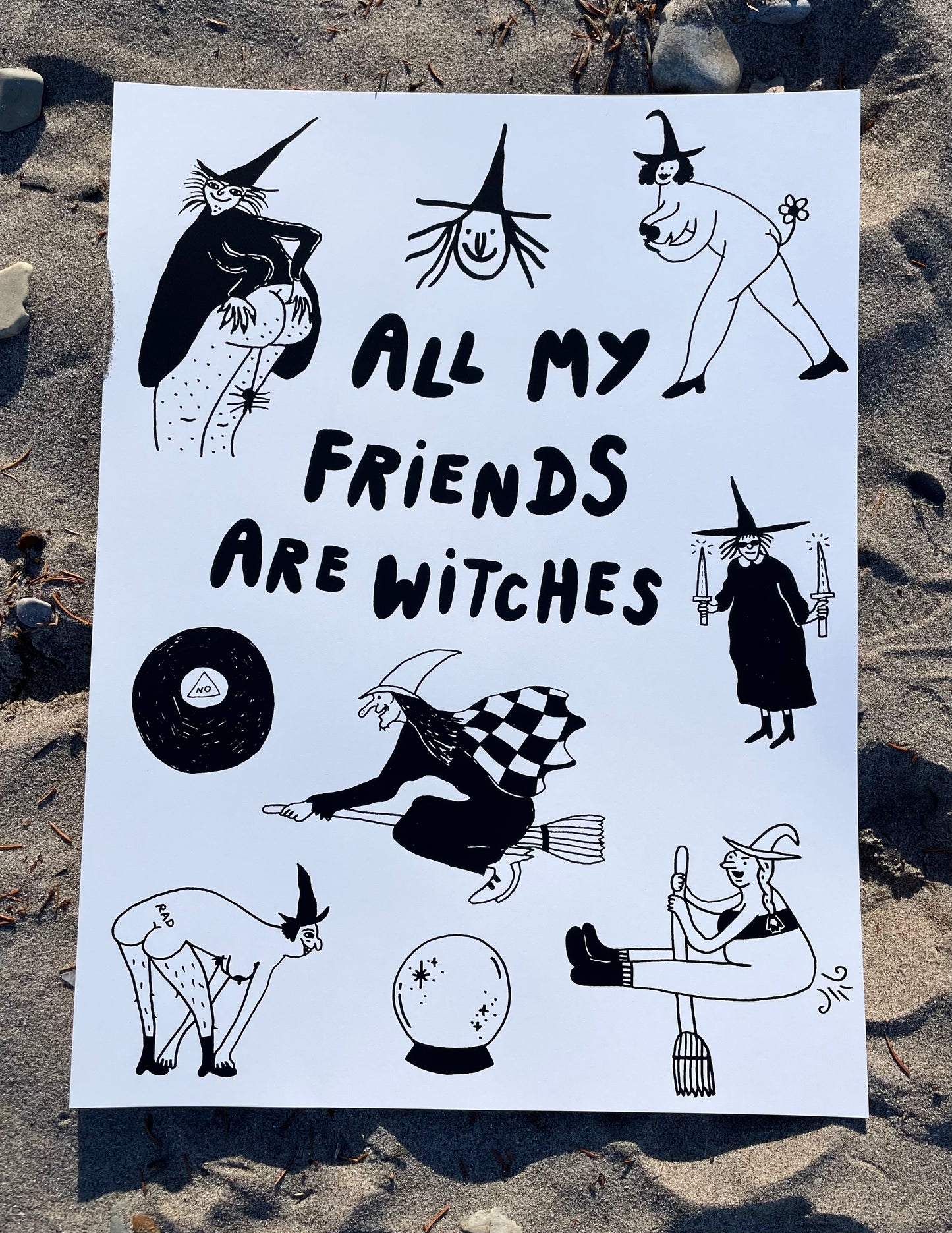 All My Friends Are Witches Poster 12"x16"