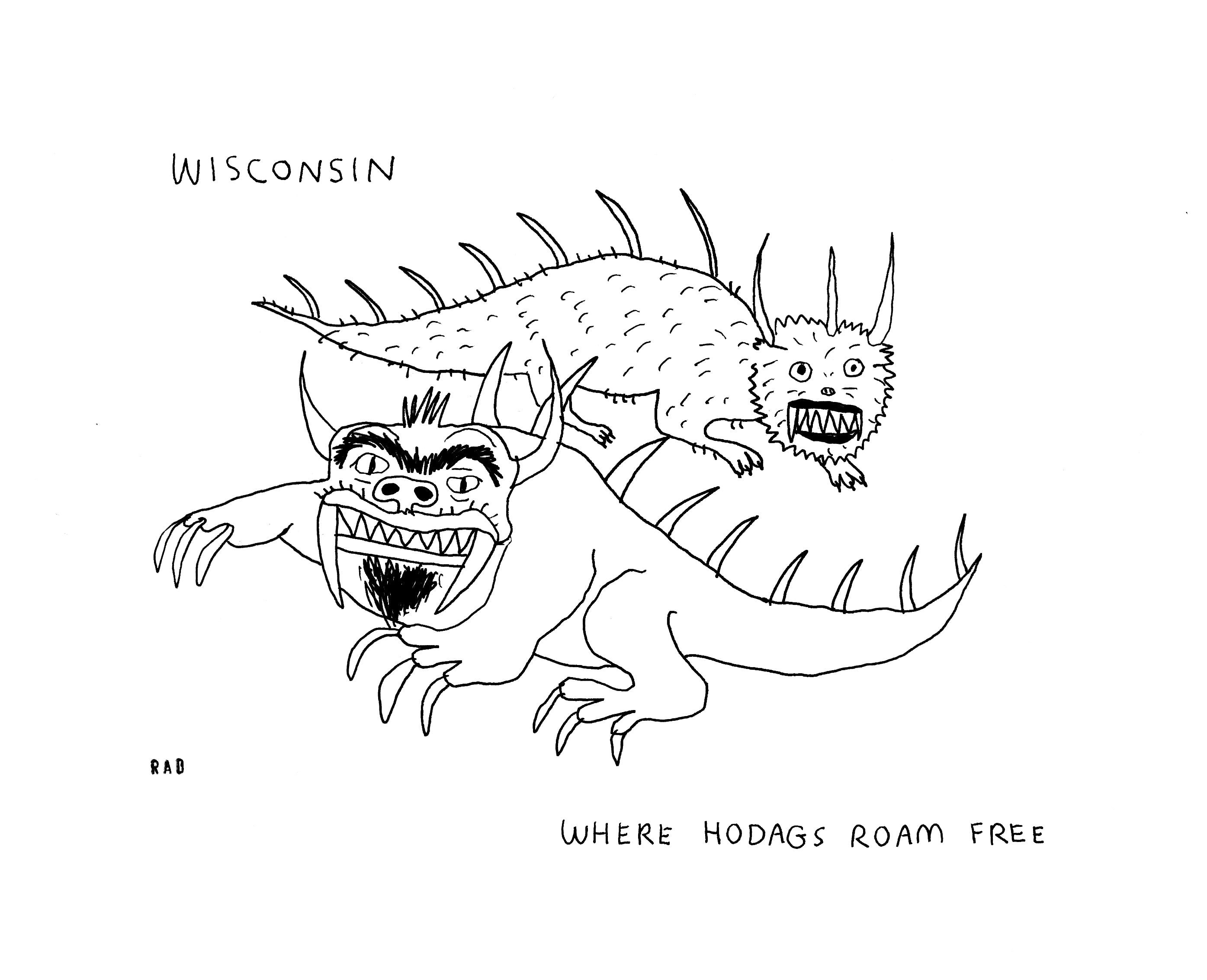 Wisconsin Hodag Print 8 x10 RADillustrates Wisconsin hodag print 8 x10 radillustrates