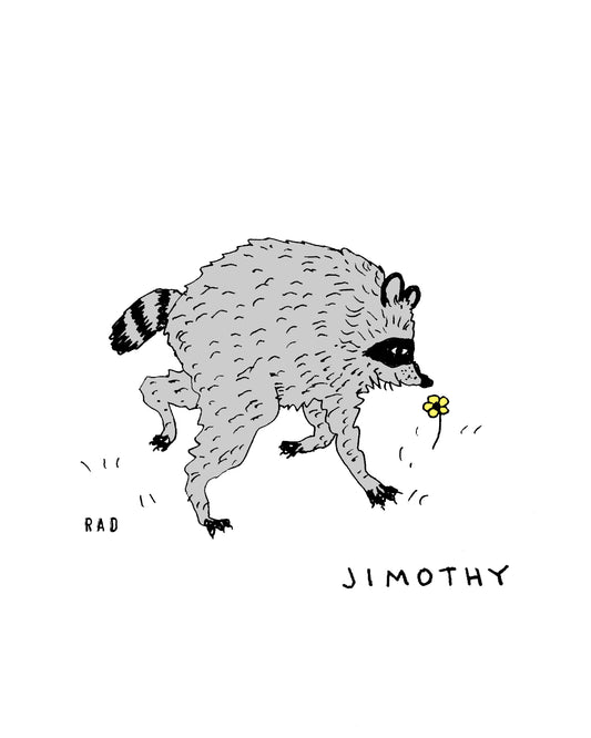 Jimothy the Raccoon Color Print 8"x10"
