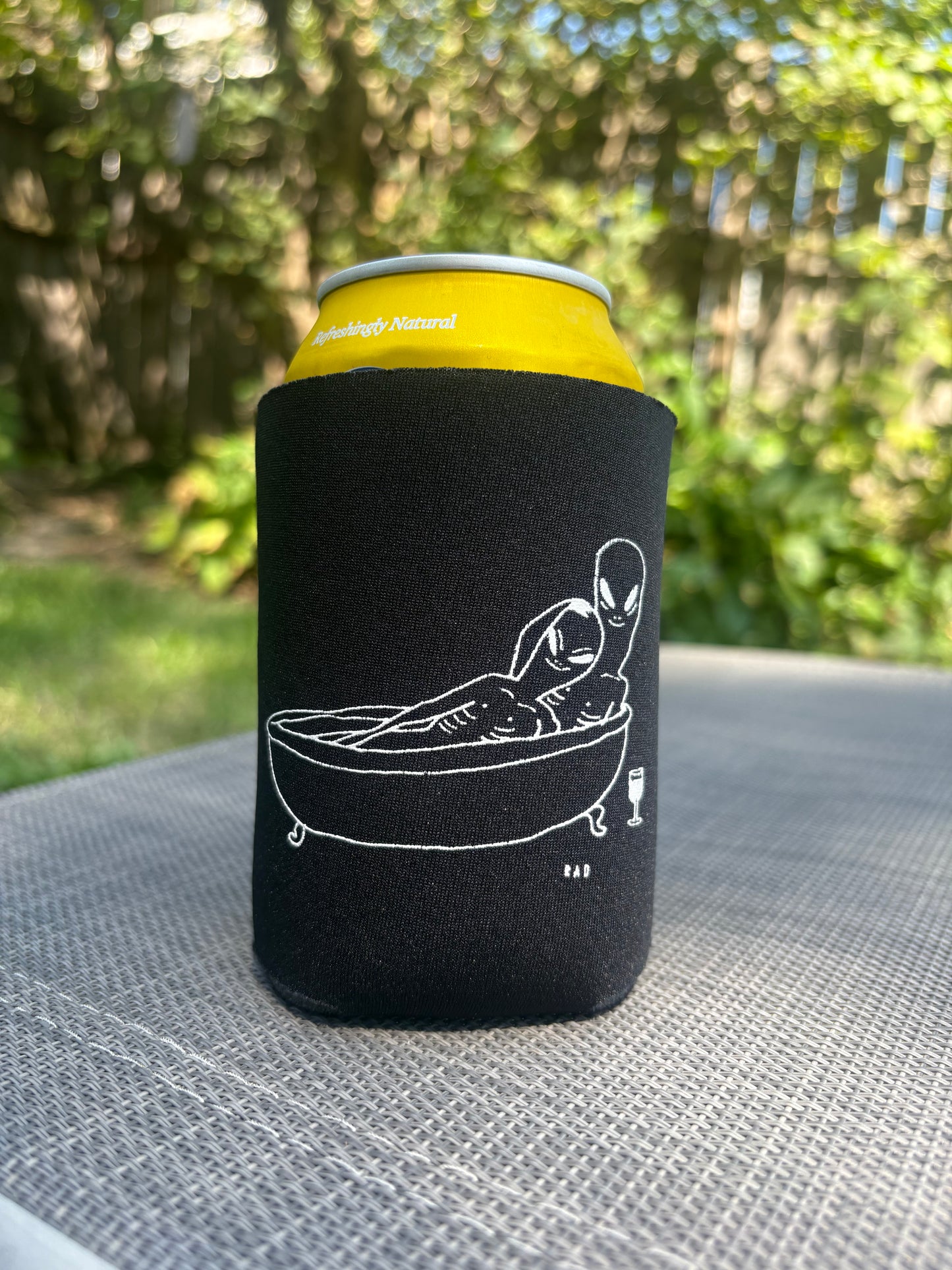 Double-Sided Alien Black Can Cooler