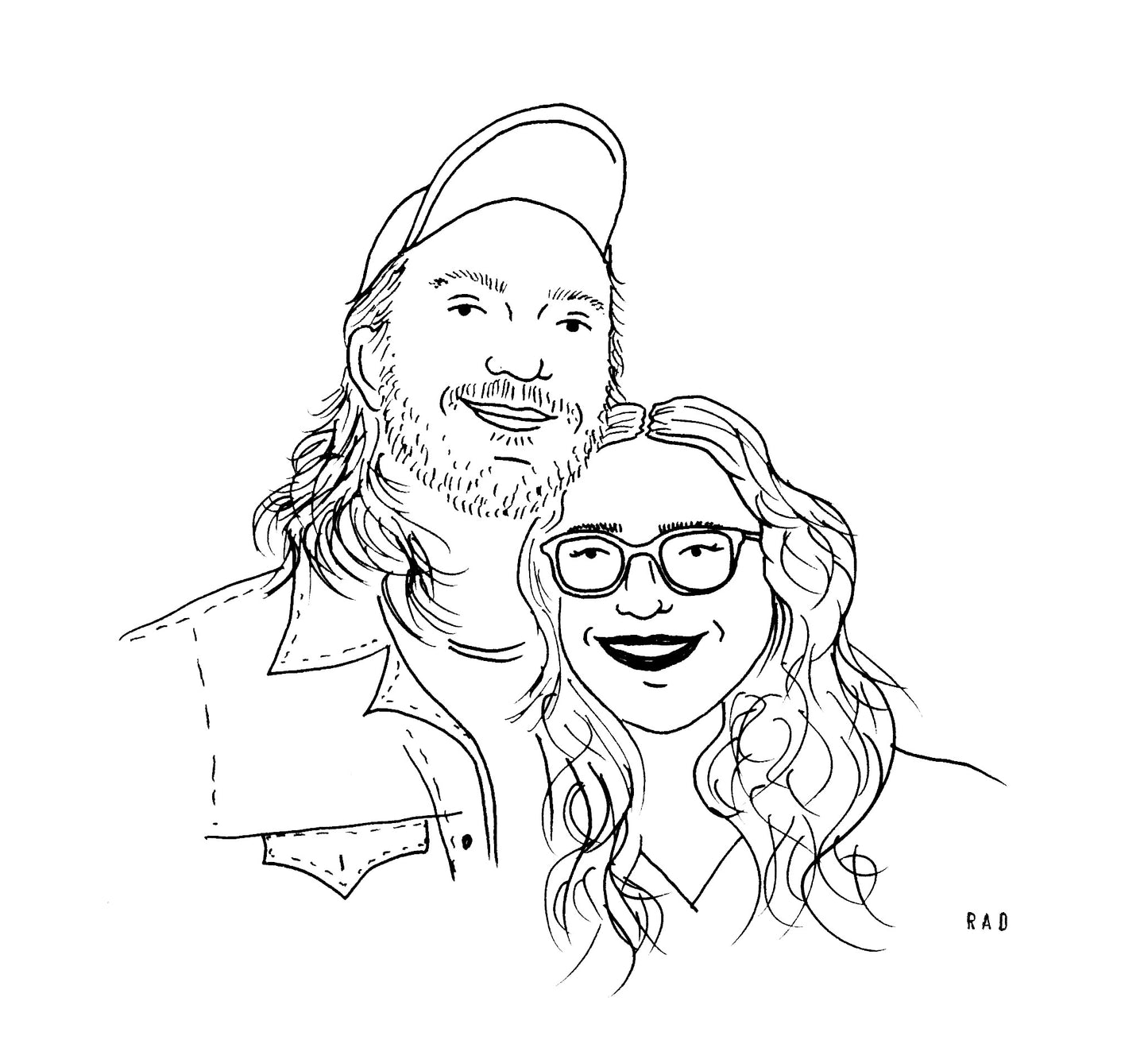 Custom Couple Portrait (2 people or individuals)