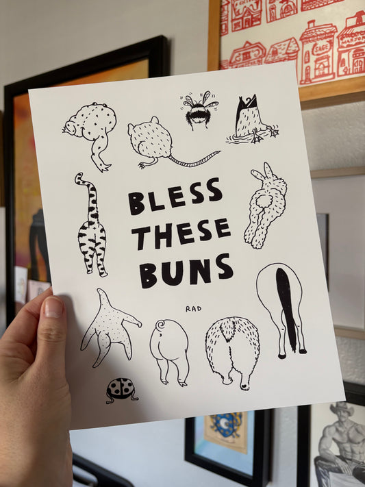 Bless These Buns 8x10 inch Print