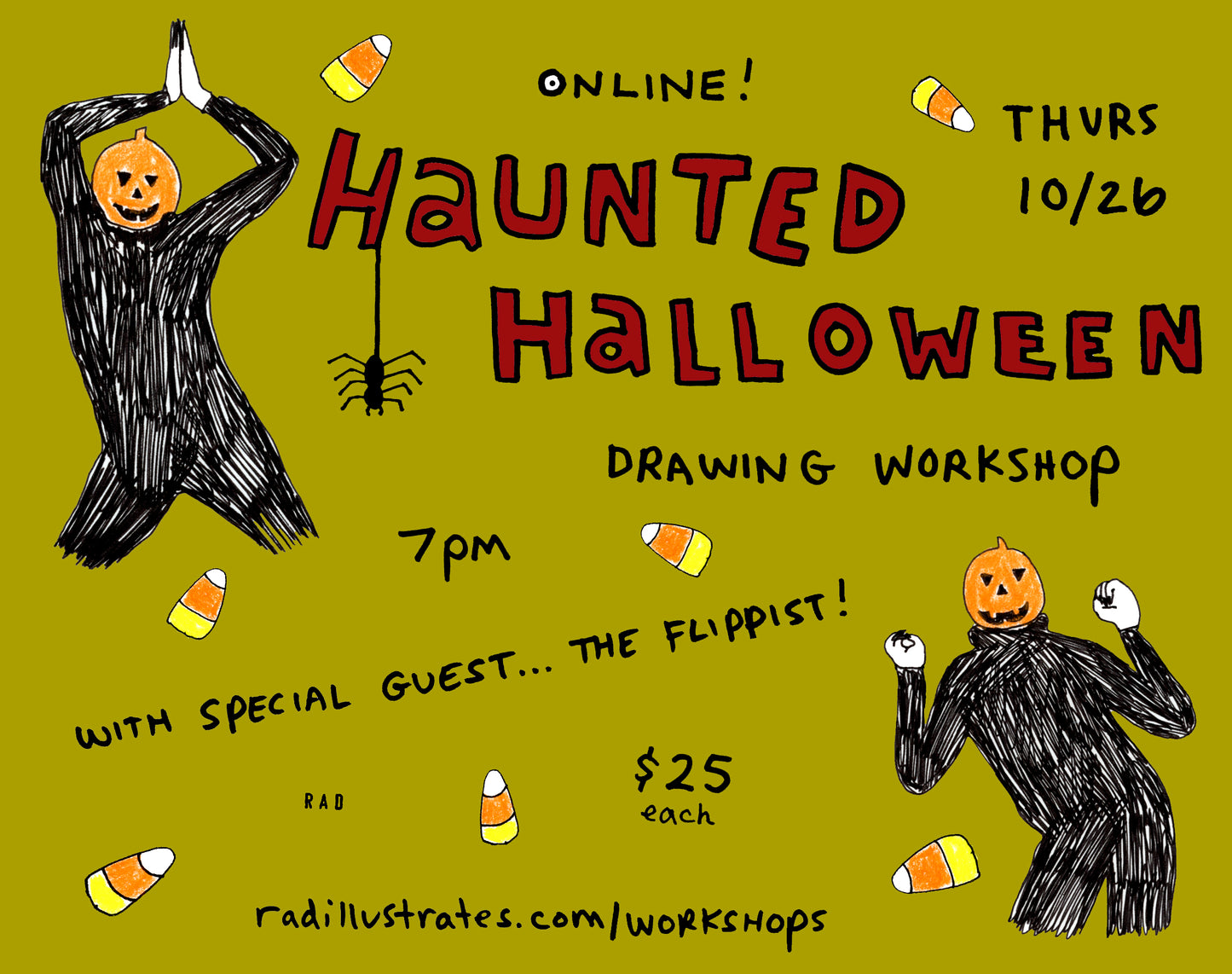 Online Haunted Halloween Drawing Workshop!