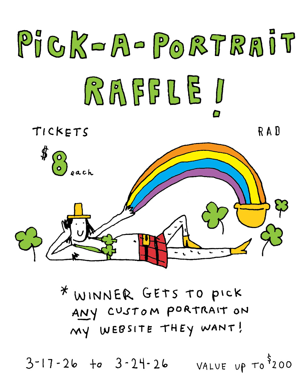 Pick-a-Custom-Portrait Raffle Ticket