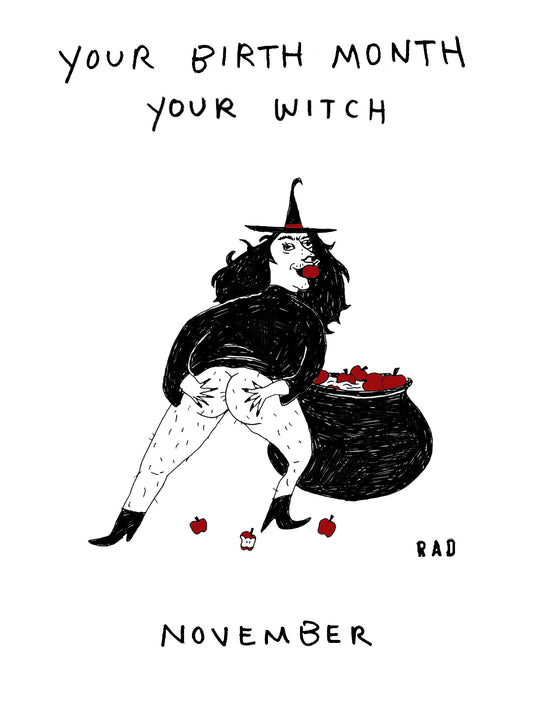 Digital File Only - Nov Witch Illustration & Custom 2 Person Illustration