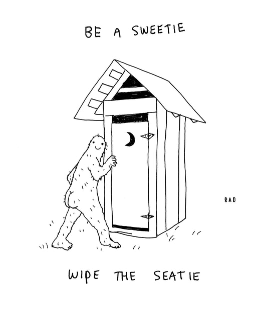 SALE Bigfoot Outhouse Print