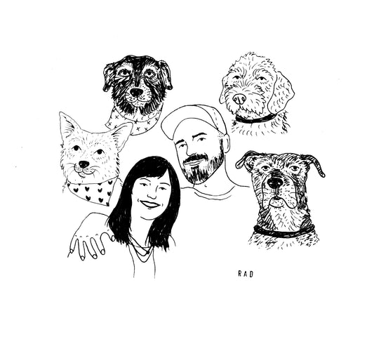 Custom Large Family Portrait (6+ individuals including pets)